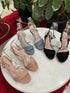 Open Toe High Heels With Rhinestone Ankle Strap